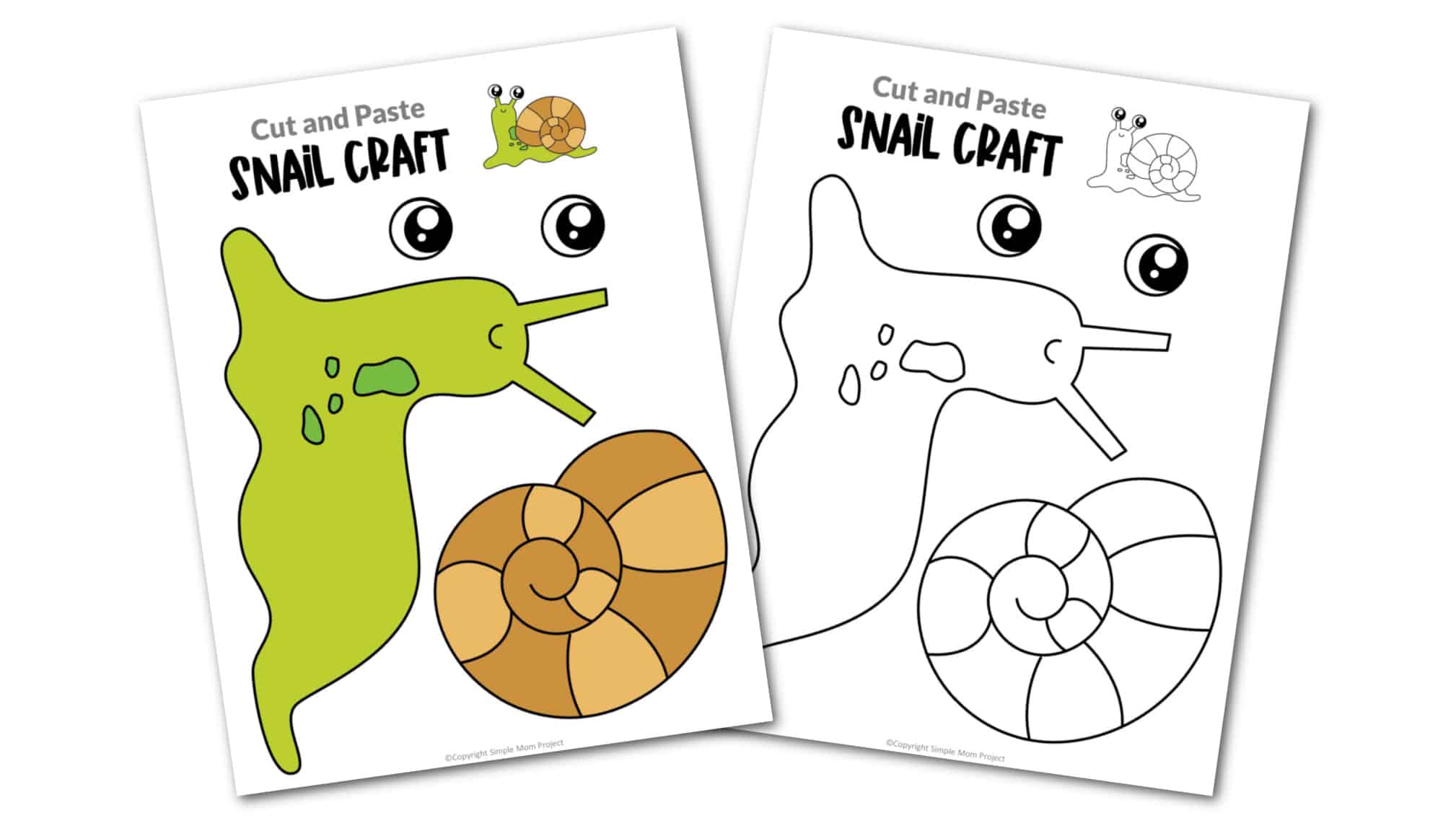 Free Printable Snail Craft for kids, preschoolers and toddlers
