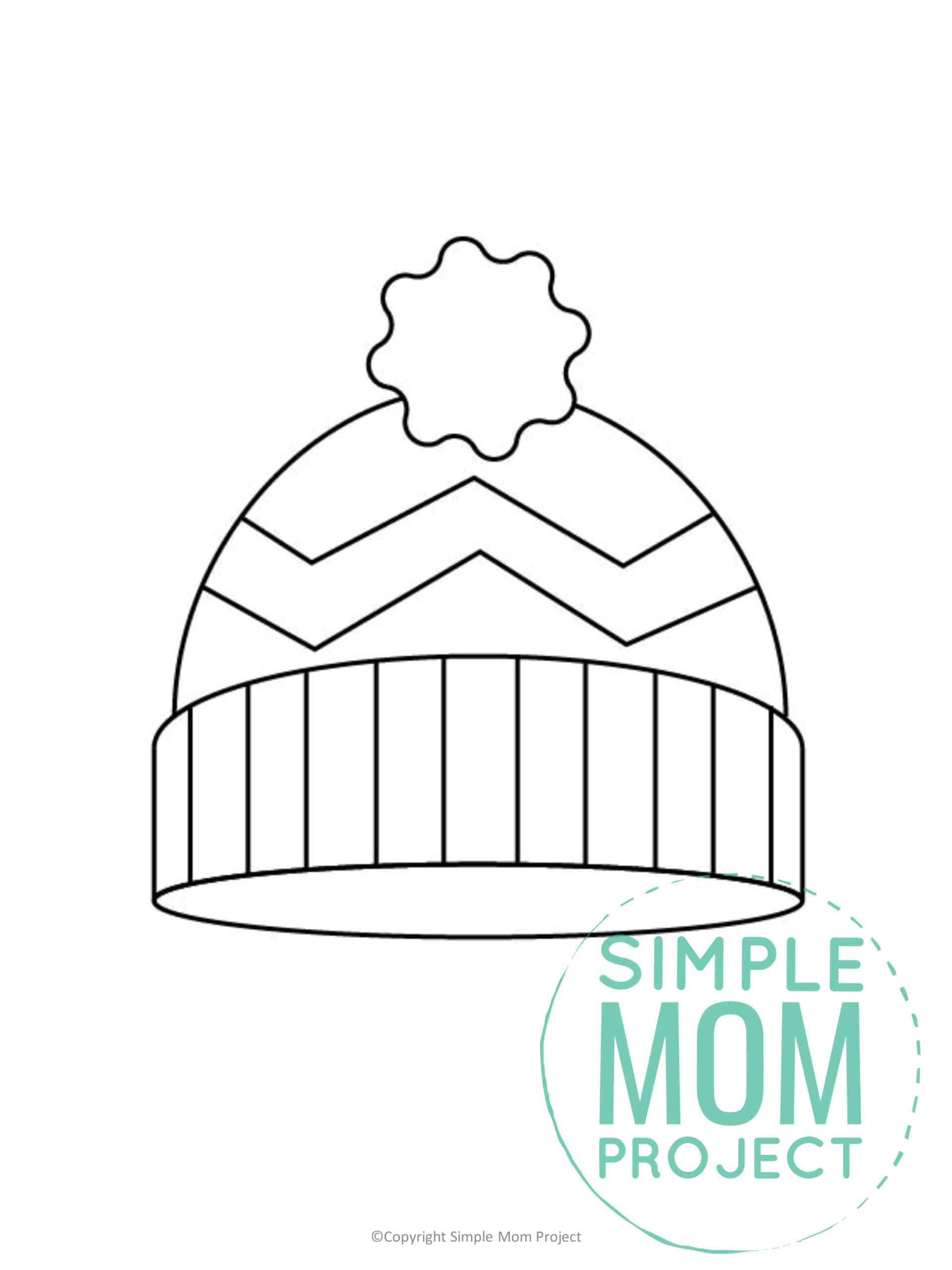 Free Printable Snow Hat Template for kids preschoolers toddlers