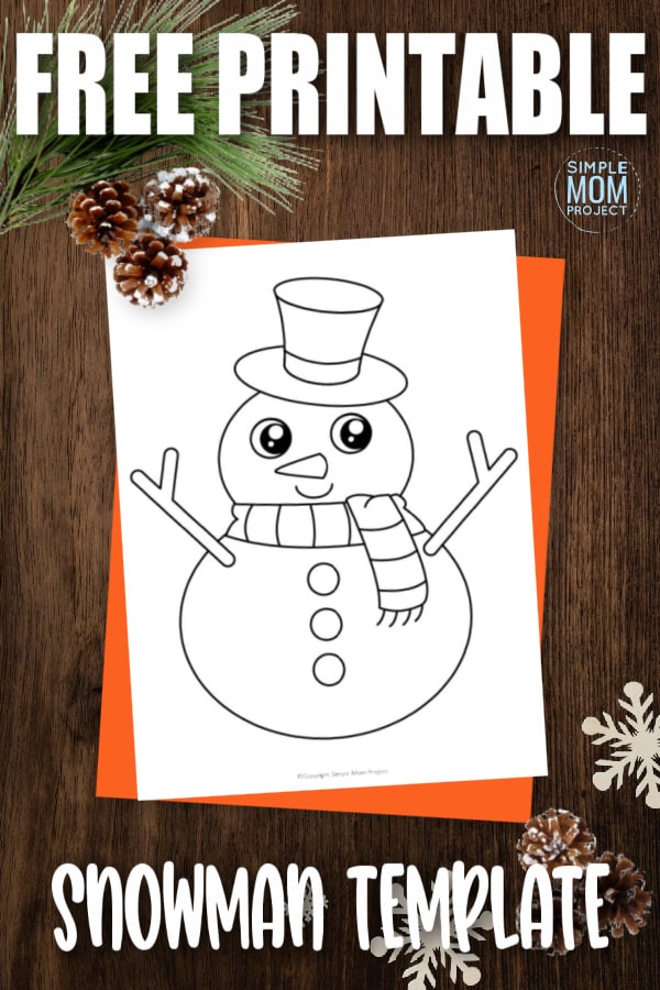 It may not be Olaf or have a real carrot nose, but this free printable large snowman template is a great way to enjoy a fun winter craft! Use it as a traceable activity or build your own by cutting it apart and gluing it to a blank sheet of construction paper. You can even turn this snowman template into an easy coloring activity!
