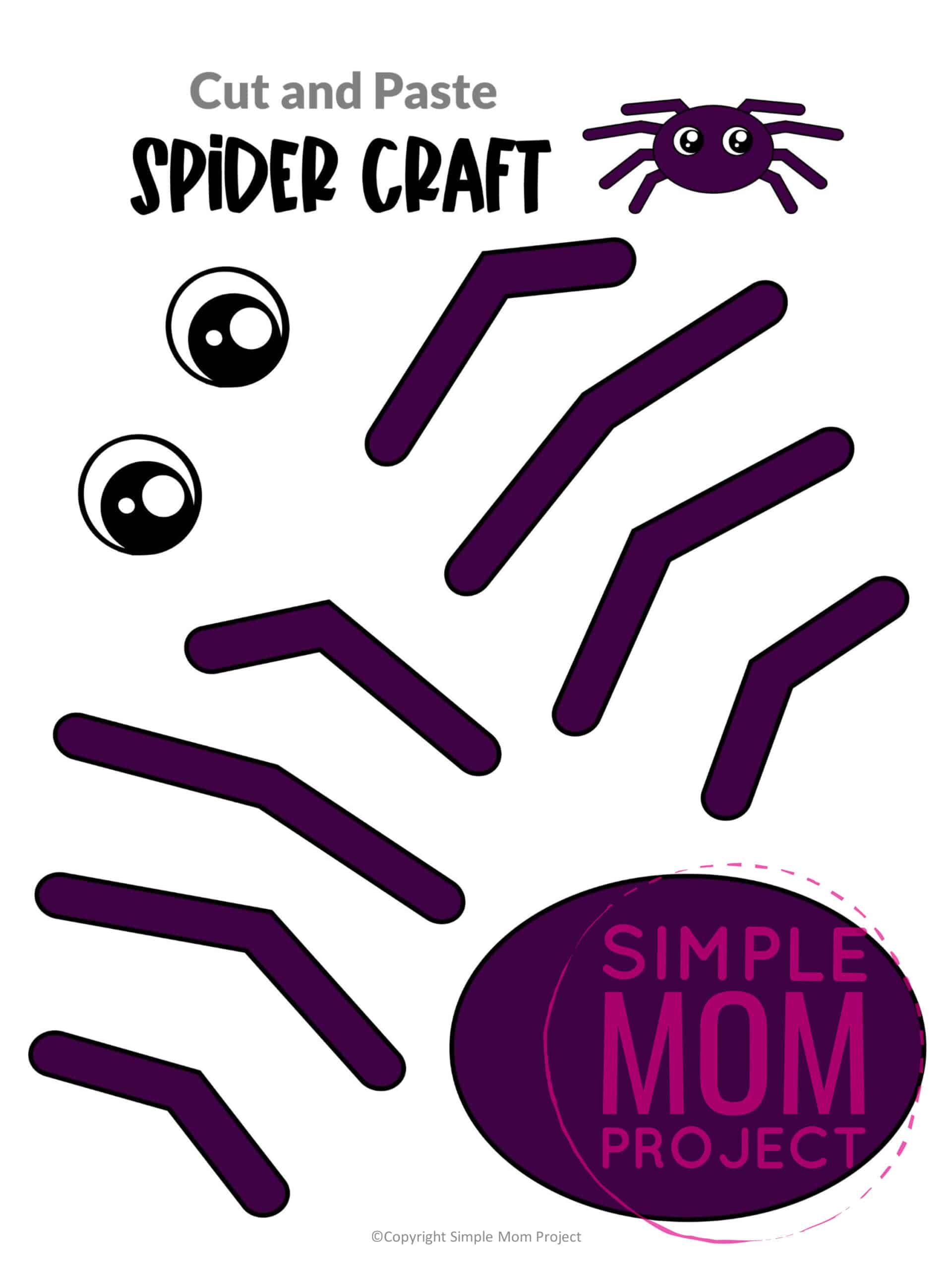 Free Printable Spider Craft for Kids, preschoolers and toddlers