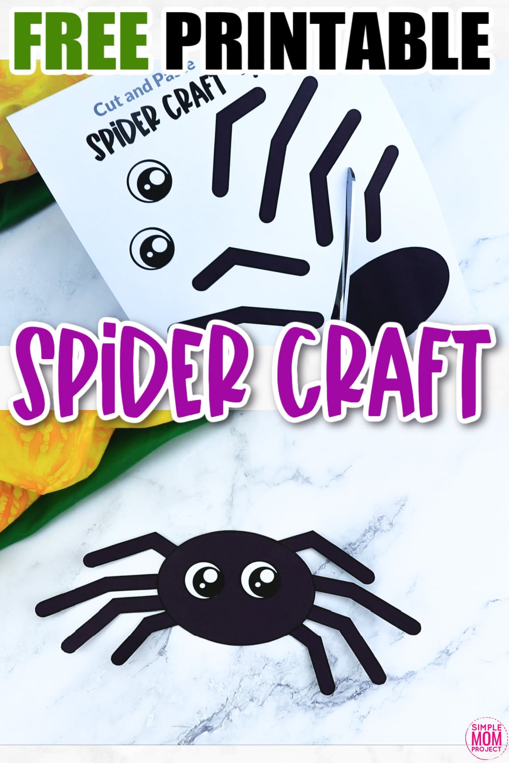 Free Printable Spider Craft for Kids, preschoolers and toddlers