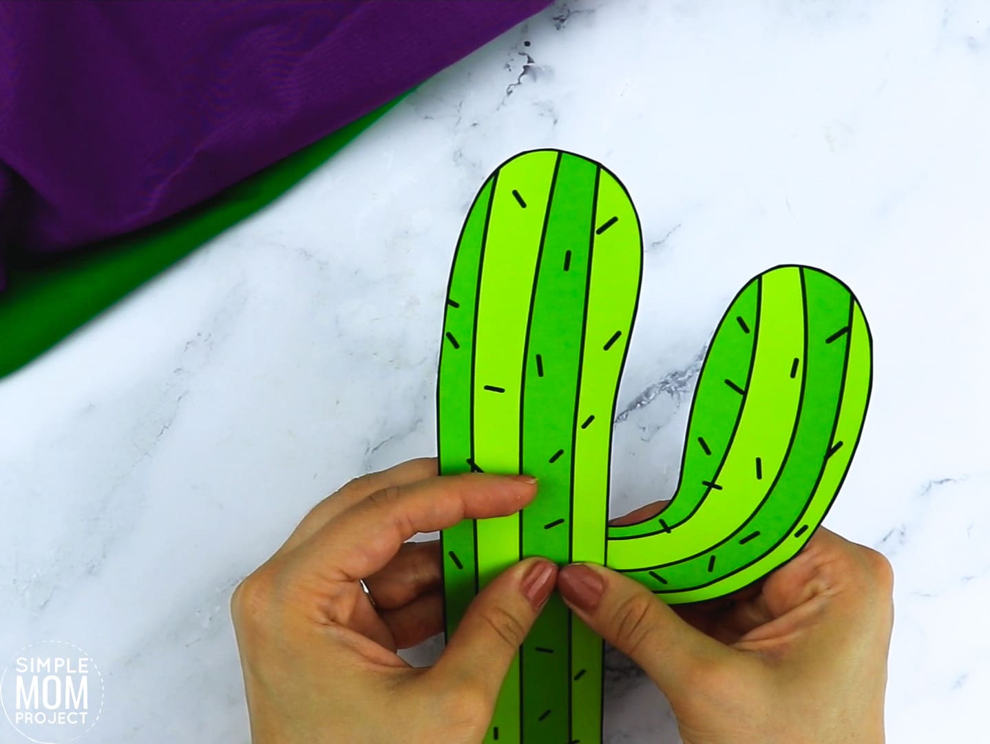Free Printable Cactus Flower Craft template for kids, cactus craft for toddlers and cactus craft for kindergartners