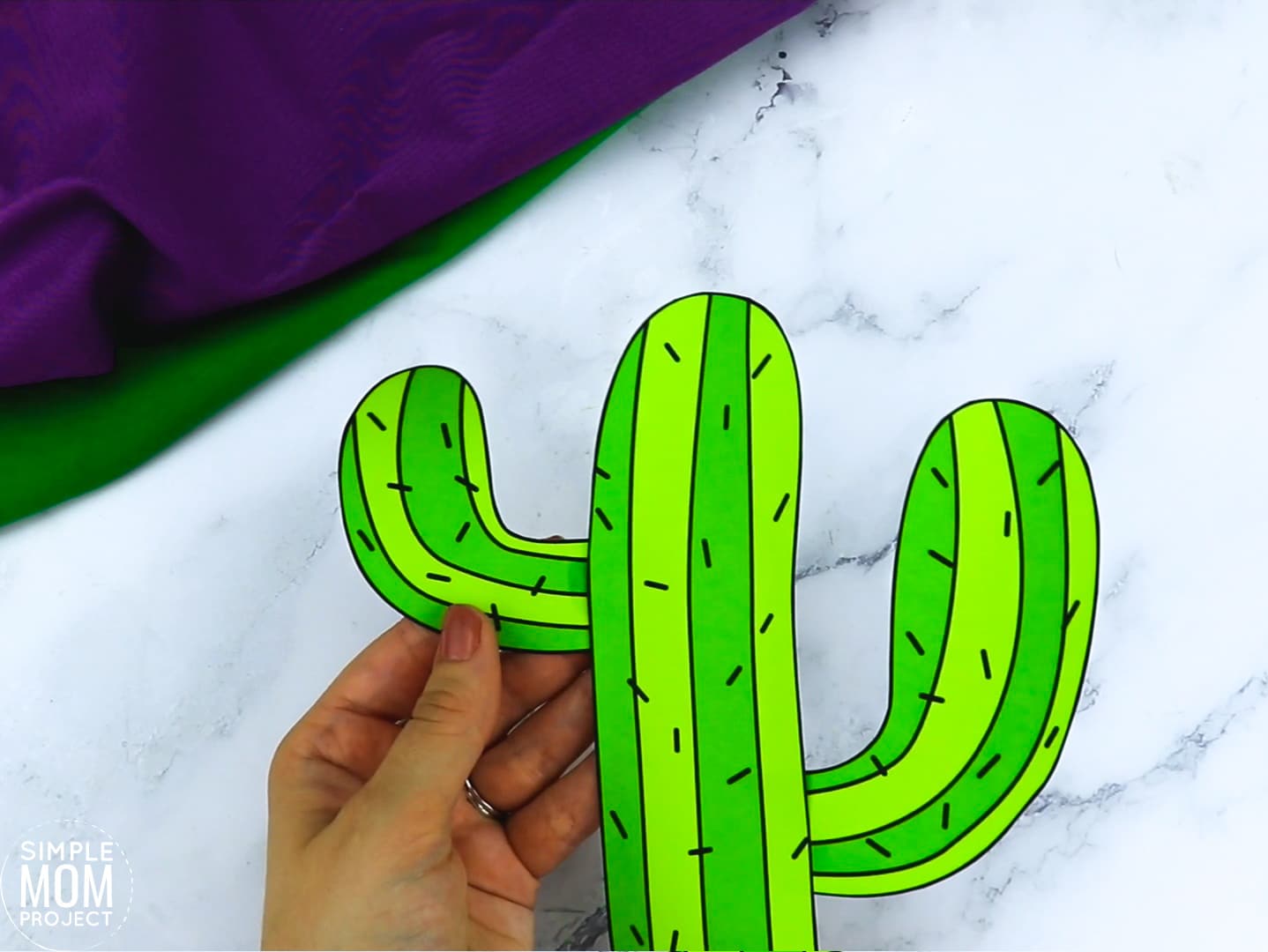 Free Printable Cactus Flower Craft template for kids, cactus craft for toddlers and cactus craft for kindergartners