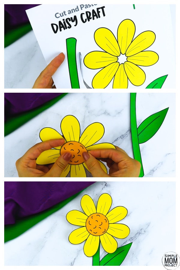 Free Printable Daisy Flower Craft template for kids, Daisy craft for toddlers and Daisy craft for kindergartners