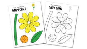 Free Printable Daisy Flower Craft template for kids, cactus craft for toddlers and cactus craft for kindergartners