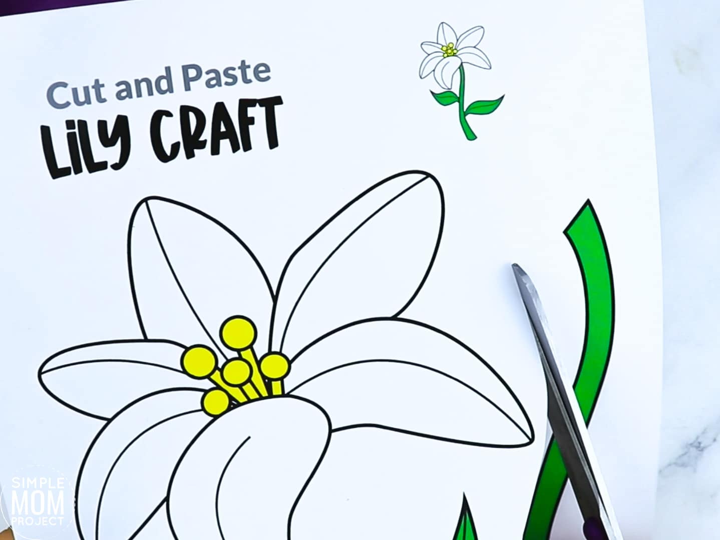 Free Printable Lily Flower Craft template for kids, Lily craft for toddlers and Lily craft for kindergartners