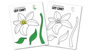 Free Printable Lily Flower Craft template for kids, cactus craft for toddlers and cactus craft for kindergartners