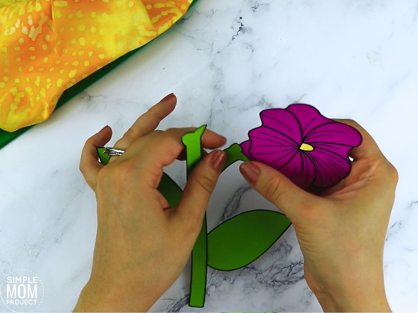 Free Printable Petunia Flower Craft template for kids, Petunia craft for toddlers and Petunia craft for kindergartners