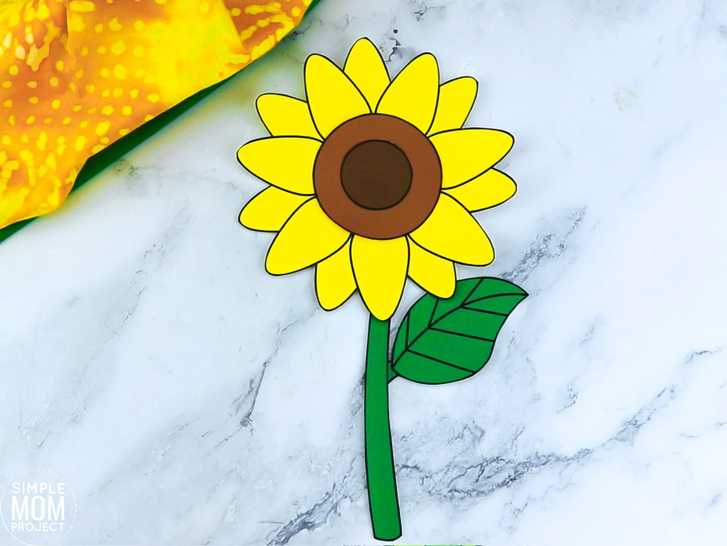 Free Printable Sunflower Flower Craft template for kids, Sunflower craft for toddlers and Sunflower craft for kindergartners