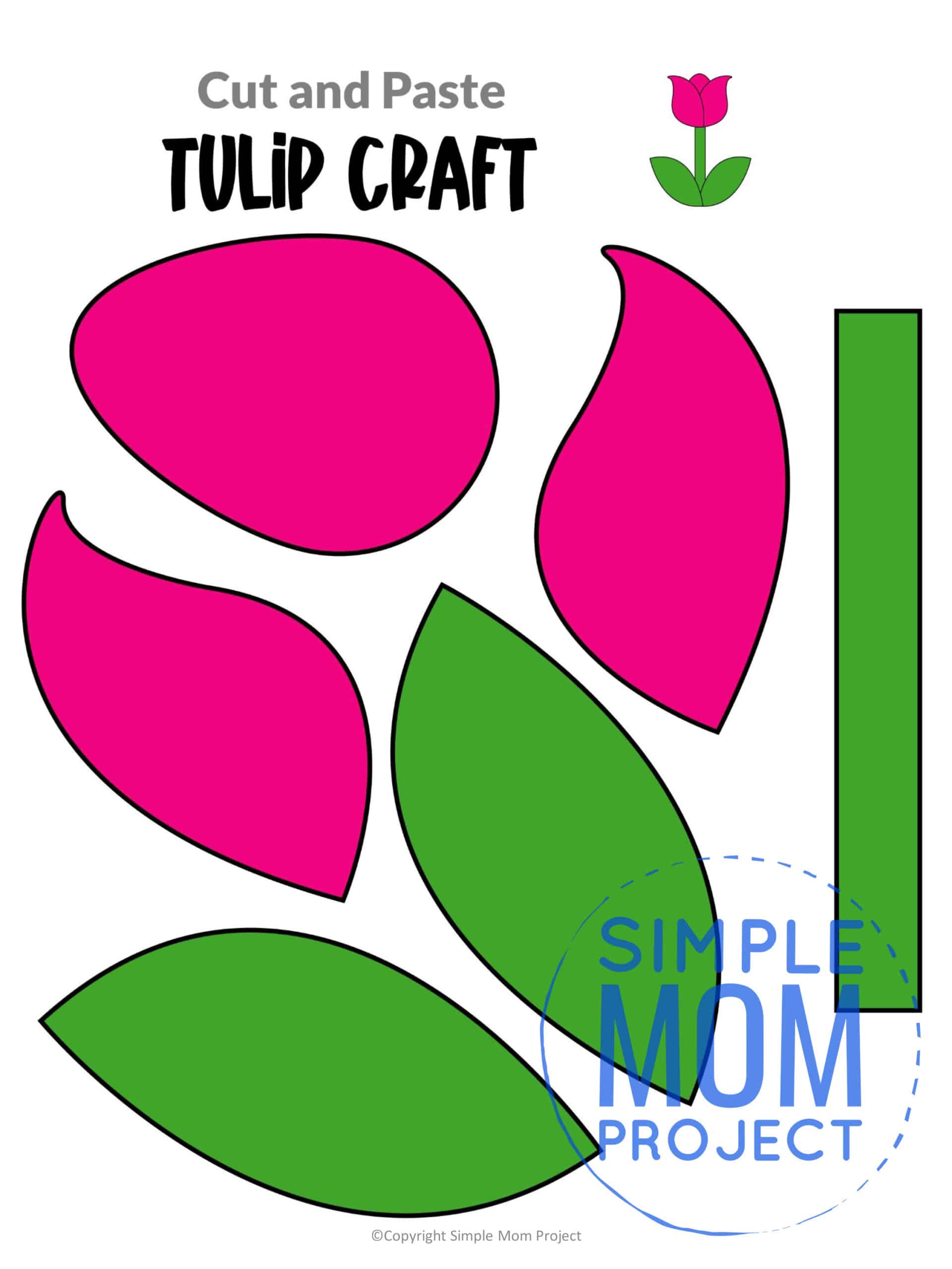 Free Printable Tulip Craft for Kids, preschoolers and toddlers