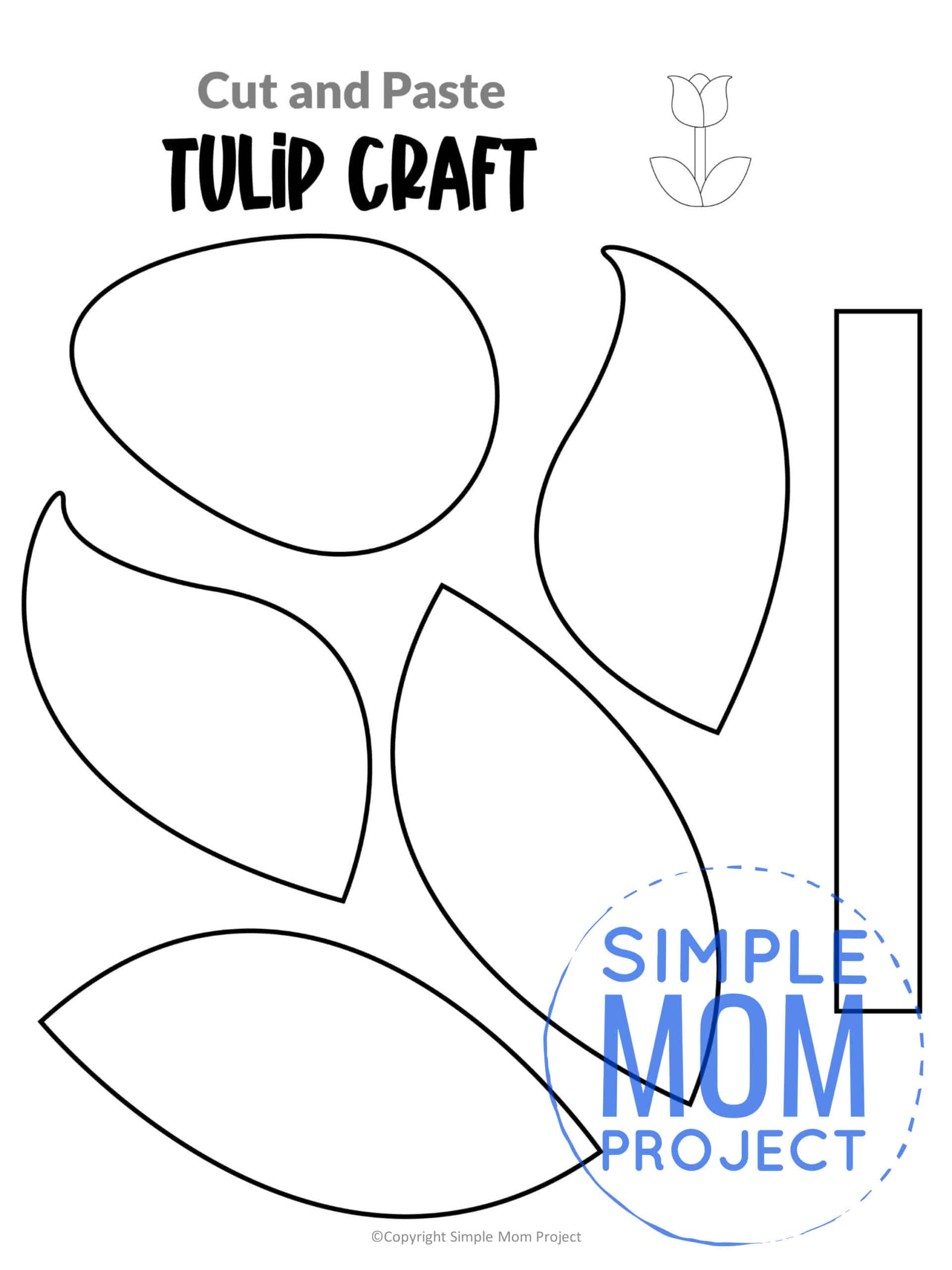 Free Printable Tulip Craft for Kids, preschoolers and toddlers