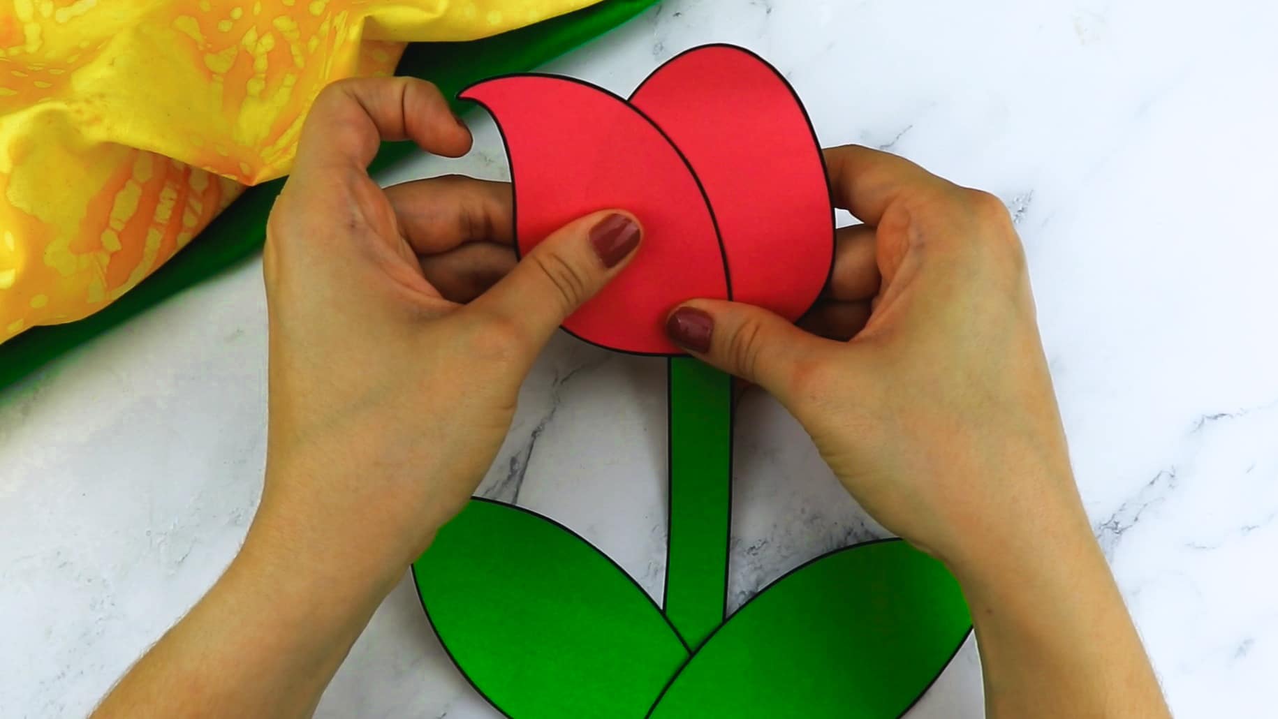 Free Printable Tulip Craft for Kids, preschoolers and toddlers