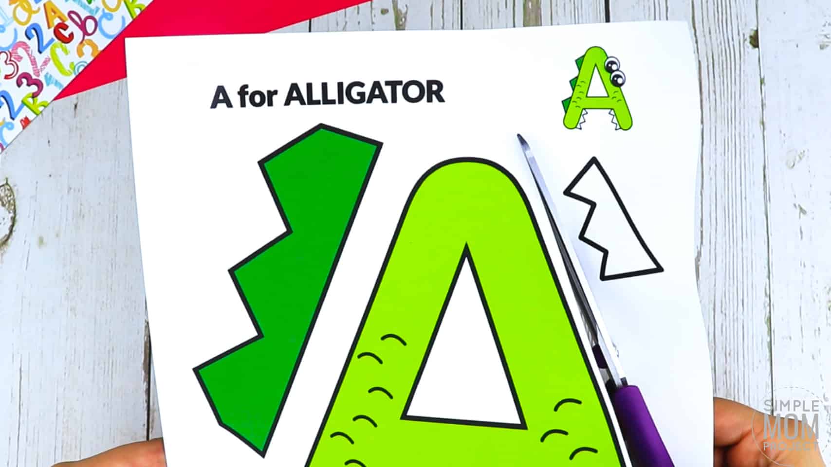 A is for Alligator Free Printable Craft Alligator Letter A Craft for Kids, preschoolers, toddlers and kindergartners