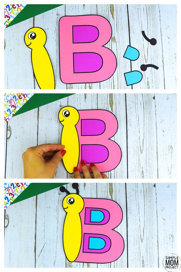 B is for Butterfly Free Printable Craft Butterfly Letter B Craft for Kids, preschoolers, toddlers and kindergartner