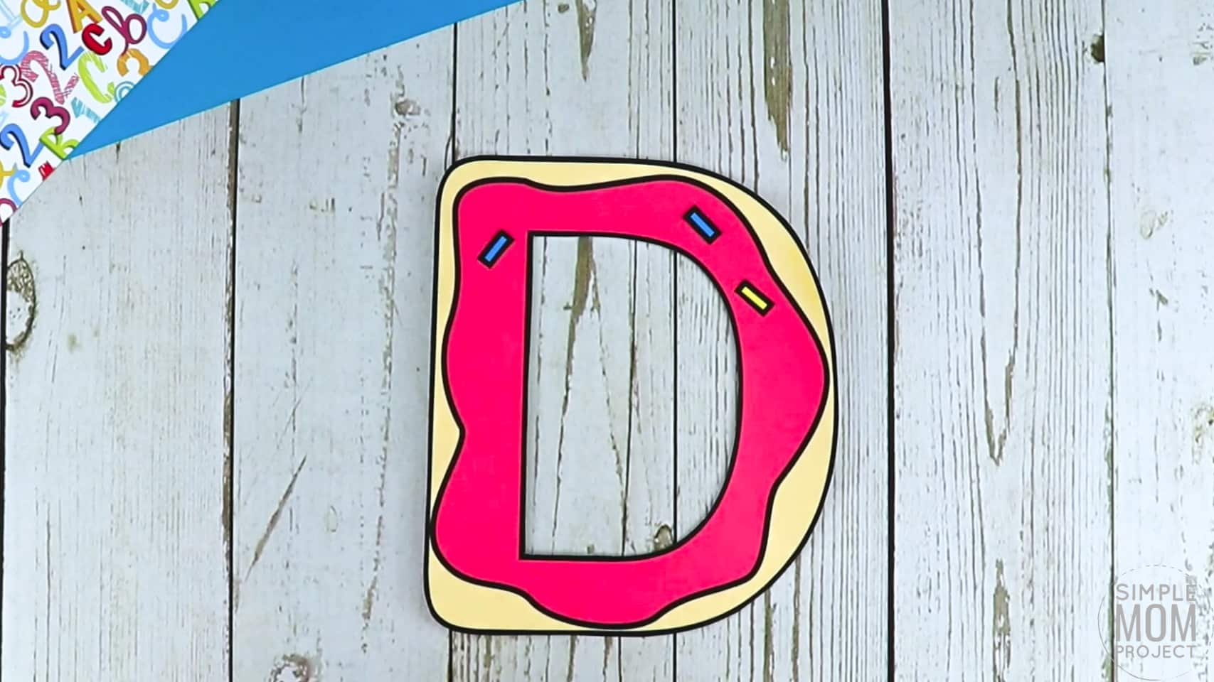 D is for Donut Printable Craft Donut Letter D Craft for Kids, preschoolers, toddlers and kindergartners