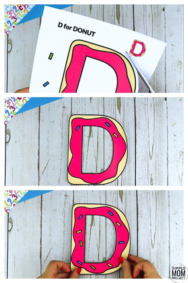 D is for Donut Printable Craft Donut Letter D Craft for Kids, preschoolers, toddlers and kindergartners