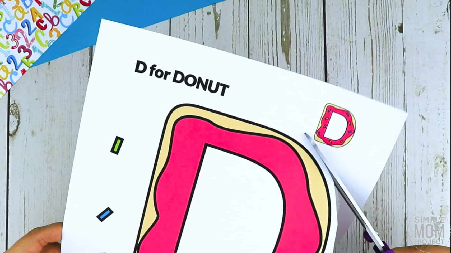 D is for Donut Printable Craft Donut Letter D Craft for Kids, preschoolers, toddlers and kindergartners
