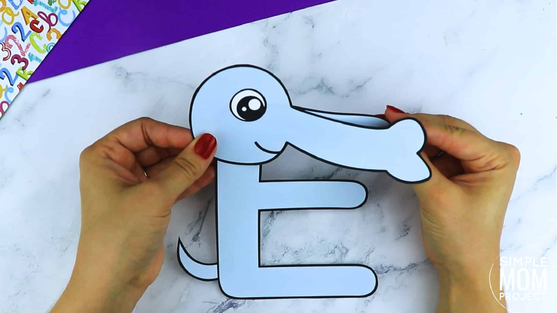 E is for Elephant Printable Craft Elephant Letter E Craft for Kids, preschoolers, toddlers and kindergartners