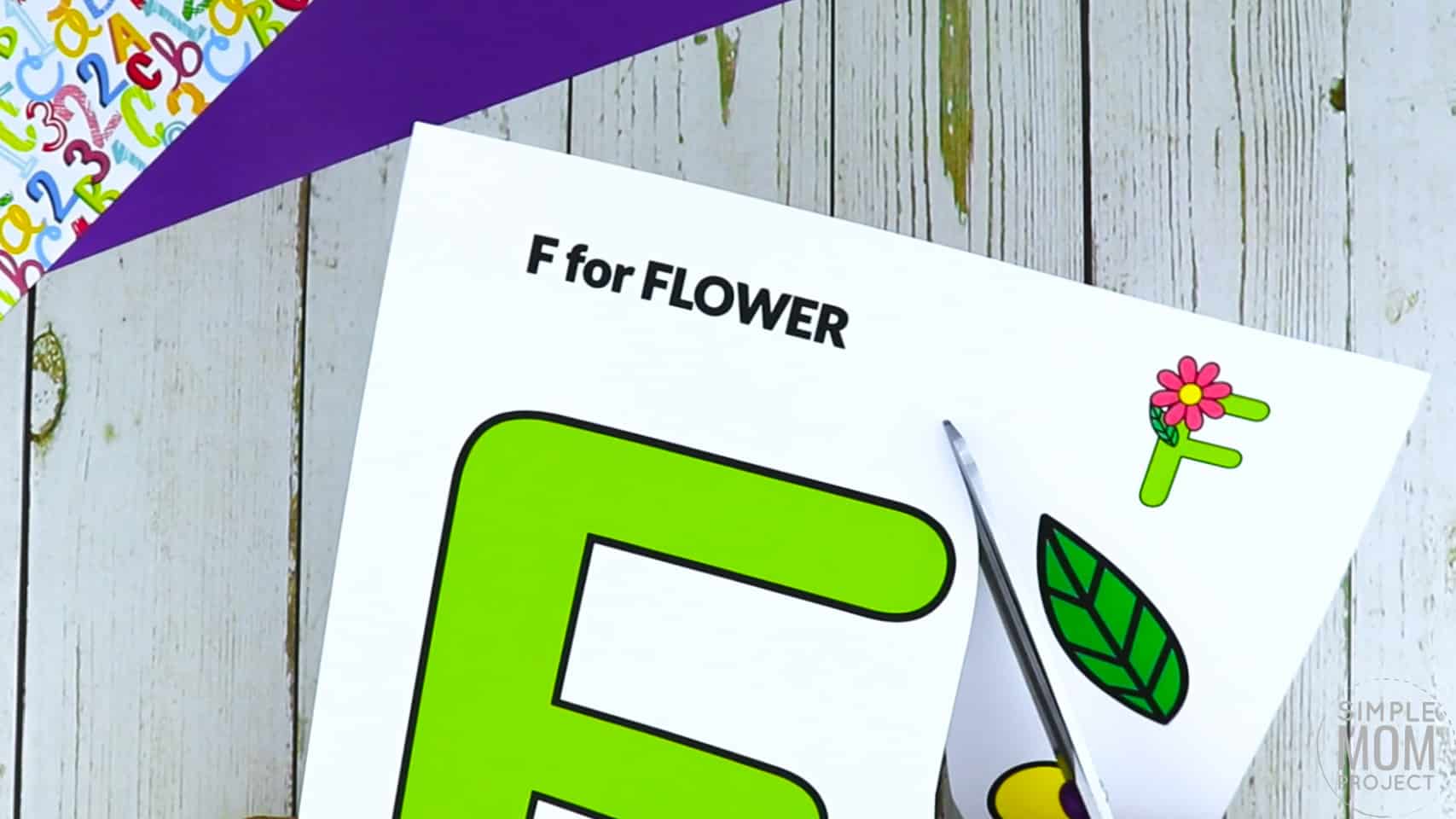 F is for Flower Printable Craft Flower Letter F Craft for Kids, preschoolers, toddlers and kindergartners