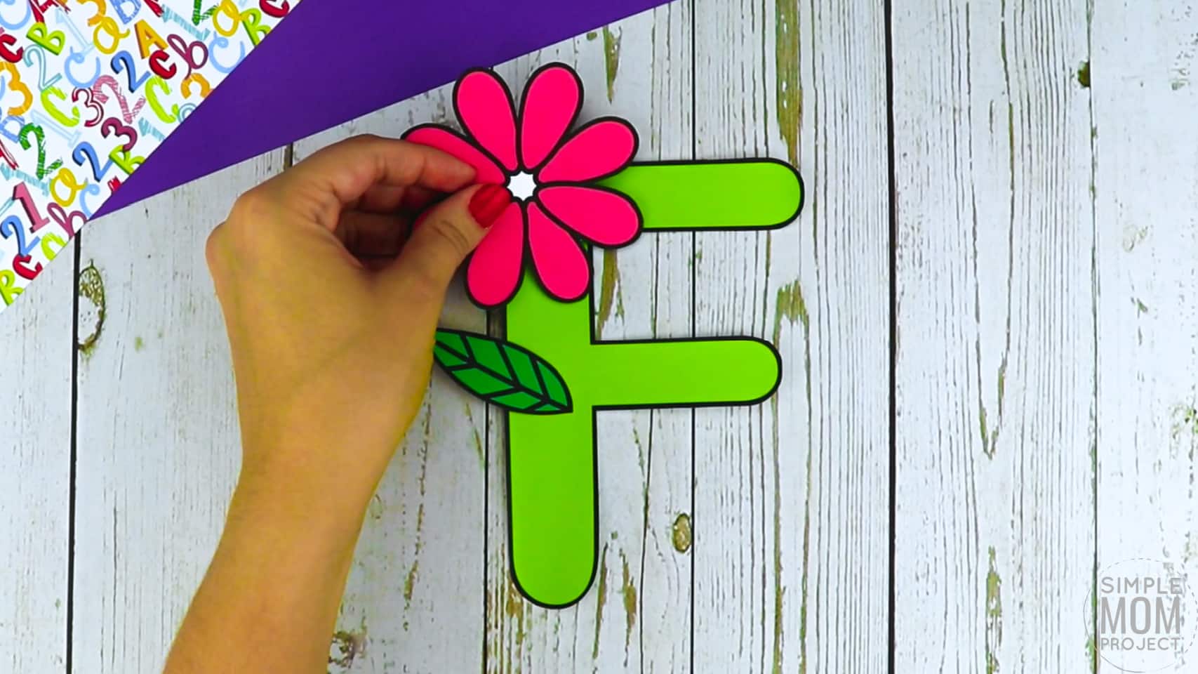 F is for Flower Printable Craft Flower Letter F Craft for Kids, preschoolers, toddlers and kindergartners
