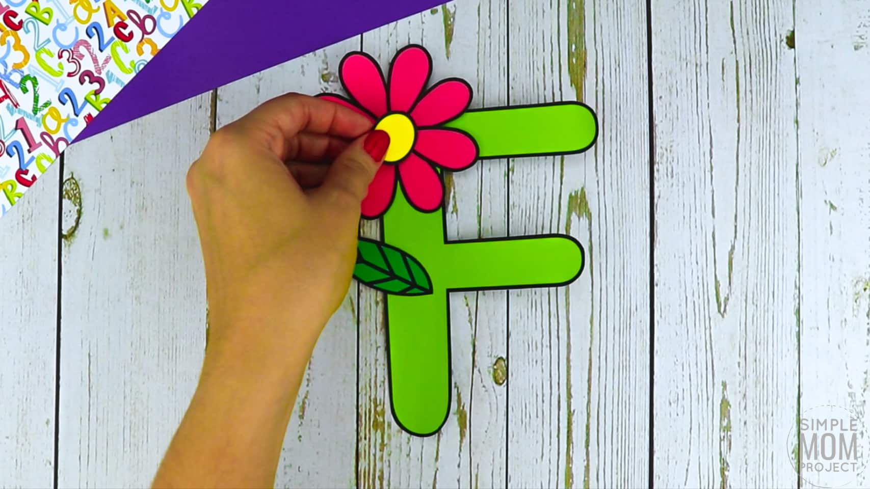 F is for Flower Printable Craft Flower Letter F Craft for Kids, preschoolers, toddlers and kindergartners