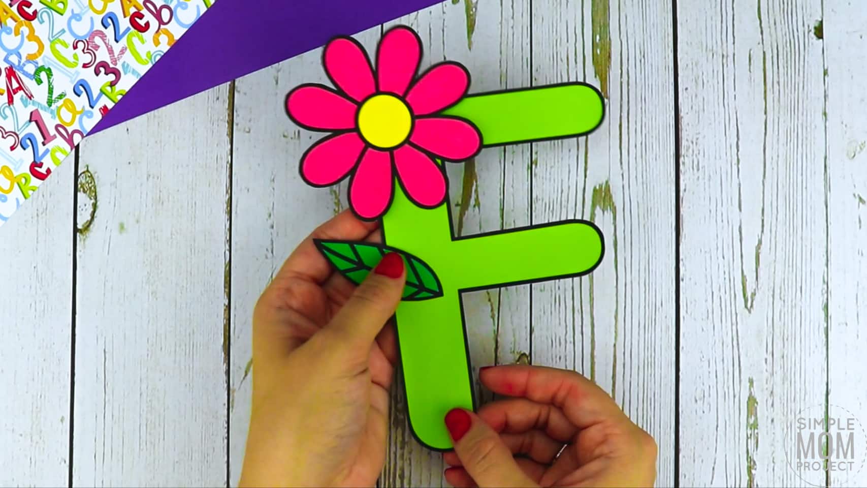F is for Flower Printable Craft Flower Letter F Craft for Kids, preschoolers, toddlers and kindergartners