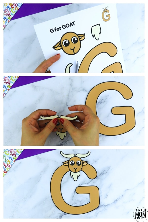 G is for Goat Printable Craft Goat Letter G Craft for Kids, preschoolers, toddlers and kindergartners