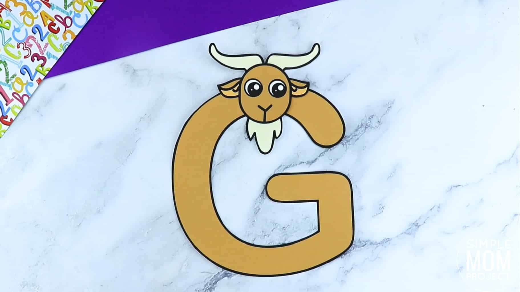 G is for Goat Printable Craft Goat Letter G Craft for Kids, preschoolers, toddlers and kindergartners