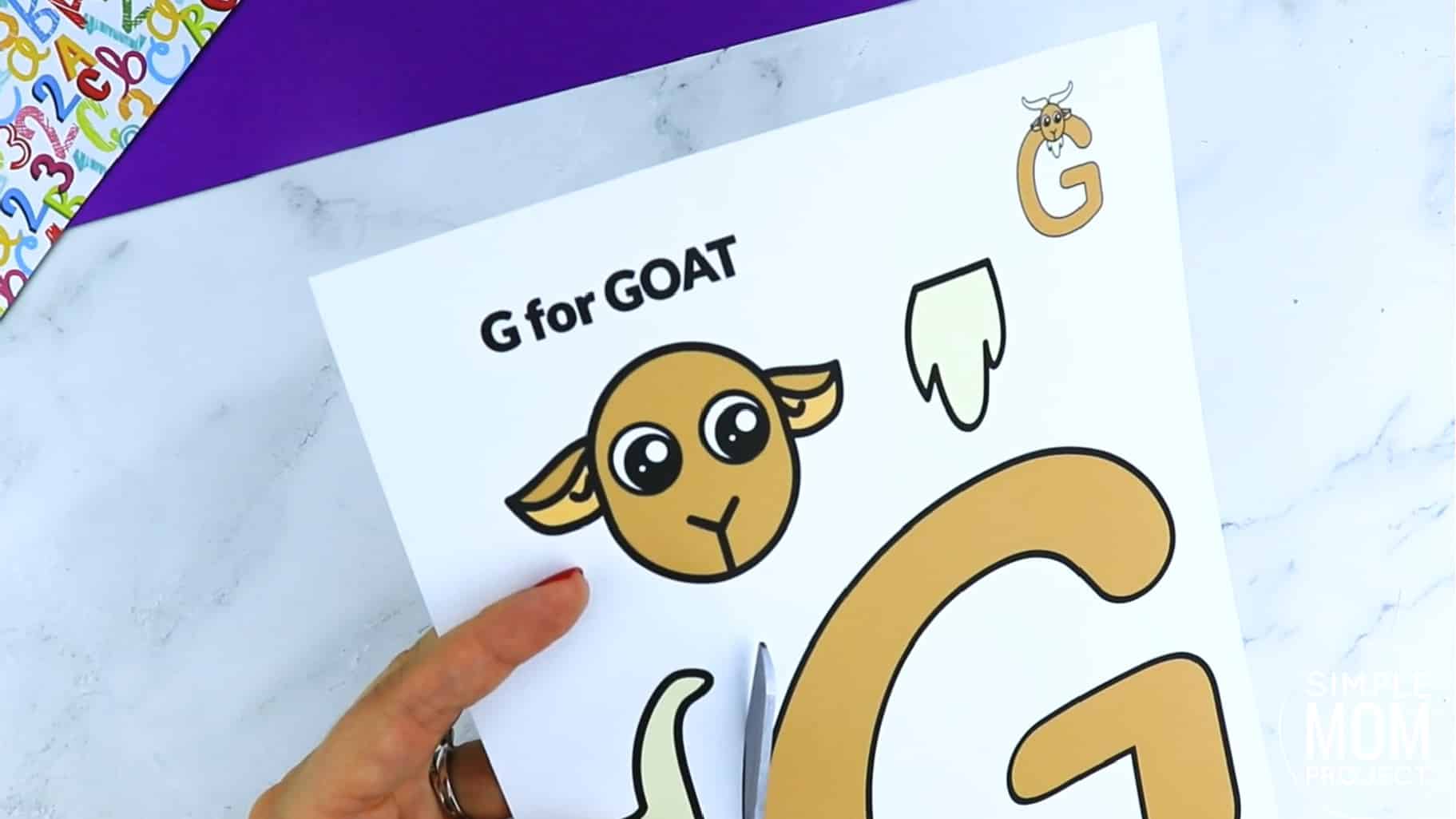 G is for Goat Printable Craft Goat Letter G Craft for Kids, preschoolers, toddlers and kindergartners