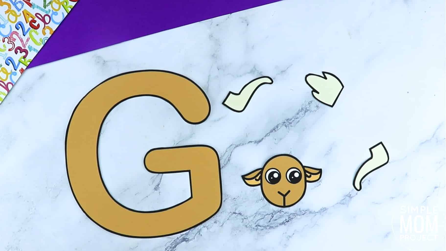 G is for Goat Printable Craft Goat Letter G Craft for Kids, preschoolers, toddlers and kindergartners