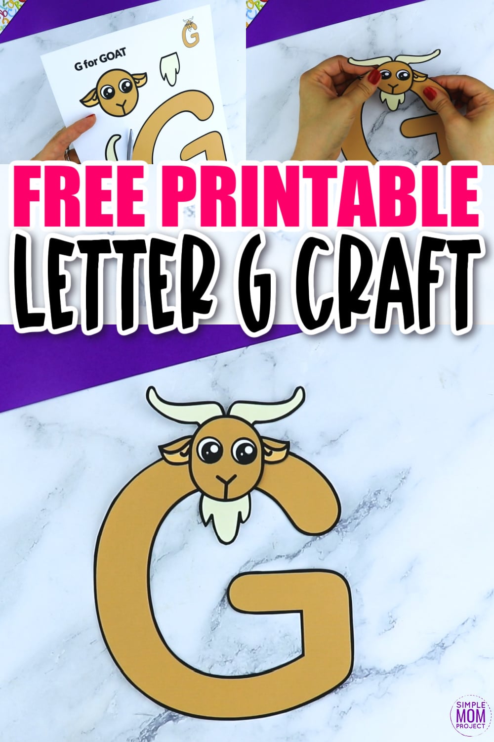G is for Goat Printable Craft Goat Letter G Craft for Kids, preschoolers, toddlers and kindergartners