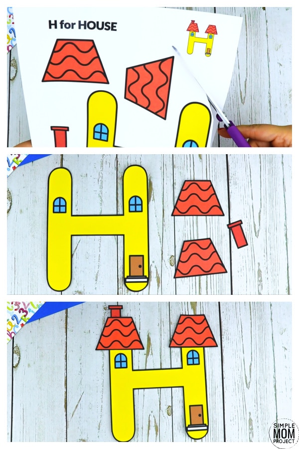 H is for House Printable Craft Letter H Craft for Kids, preschoolers, toddlers and kindergartners