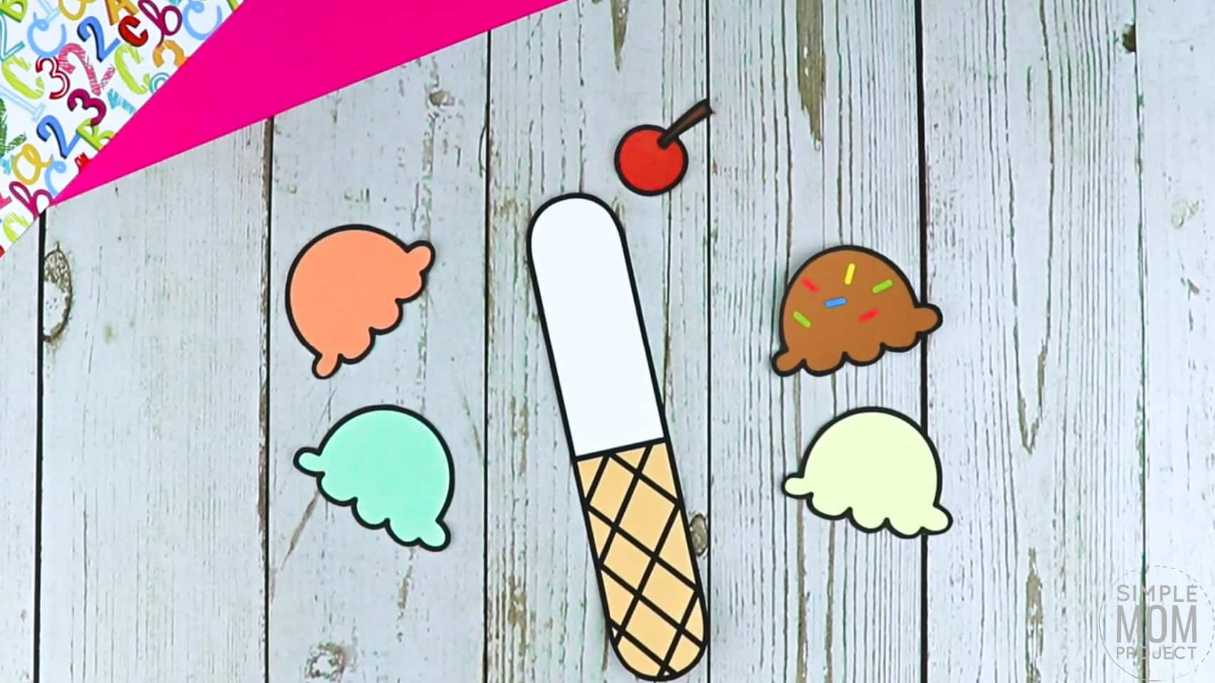 I is for Ice Cream Printable Craft Ice Cream Letter I Craft for Kids, preschoolers, toddlers and kindergartners
