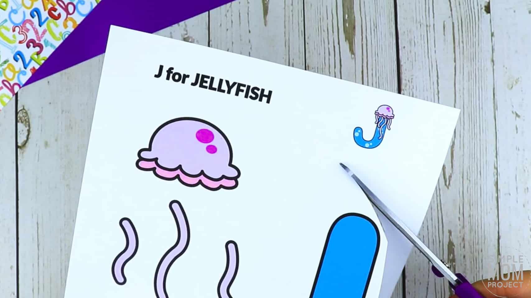 J is for Jellyfish Printable Craft Letter J Craft for Kids, preschoolers, toddlers and kindergartners