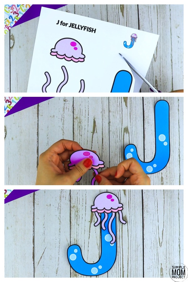 J is for Jellyfish Printable Craft Letter J Craft for Kids, preschoolers, toddlers and kindergartners