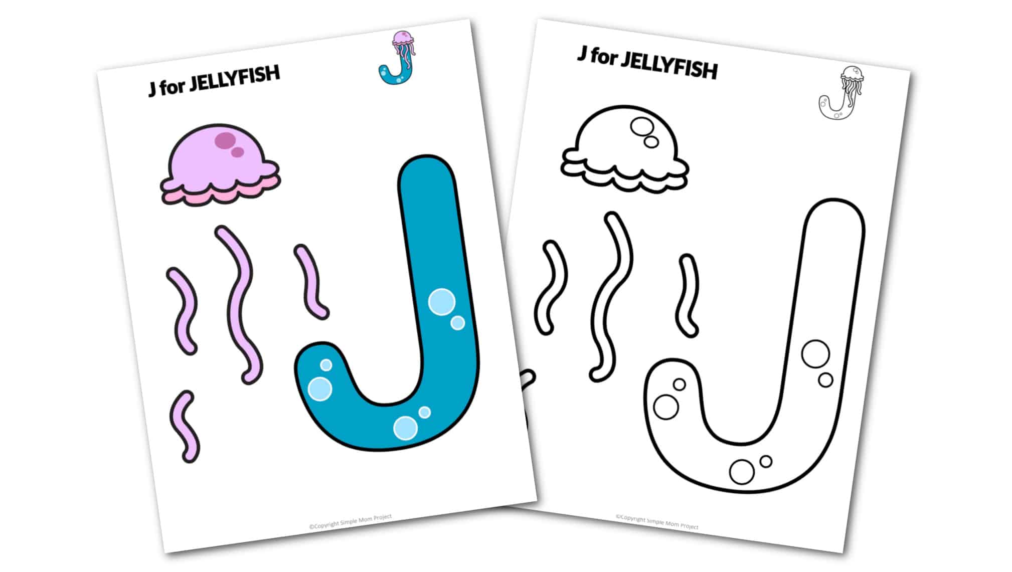 J is for Jellyfish Printable Craft Letter J Craft for Kids, preschoolers, toddlers and kindergartners