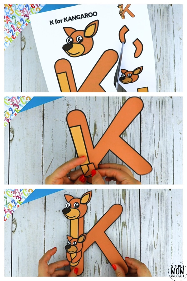 K is for Kangaroo Printable Craft Letter K Craft for Kids, preschoolers, toddlers and kindergartners