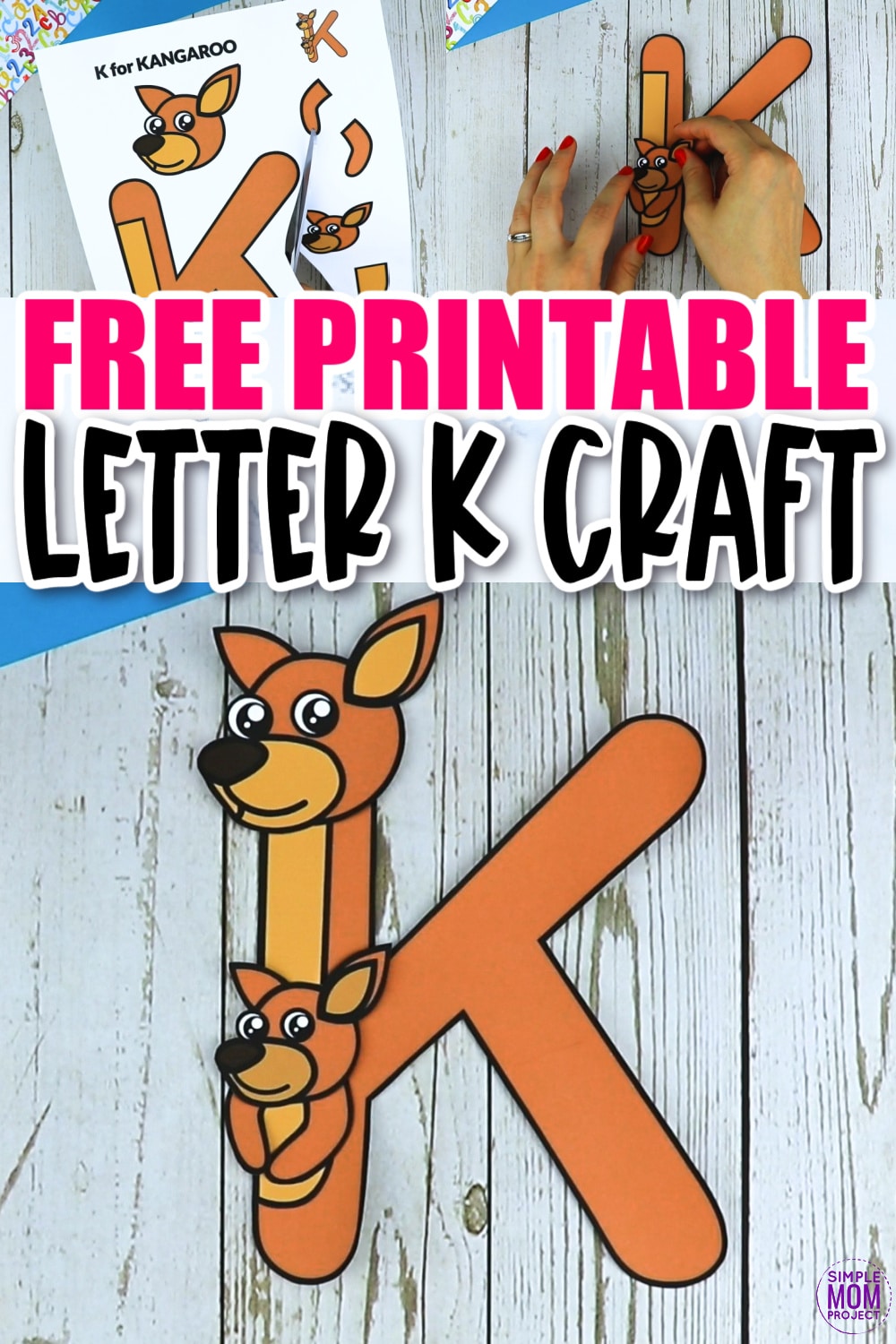 K is for Kangaroo Printable Craft Letter K Craft for Kids, preschoolers, toddlers and kindergartners