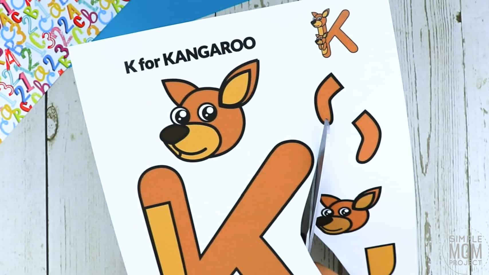 K is for Kangaroo Printable Craft Letter K Craft for Kids, preschoolers, toddlers and kindergartners