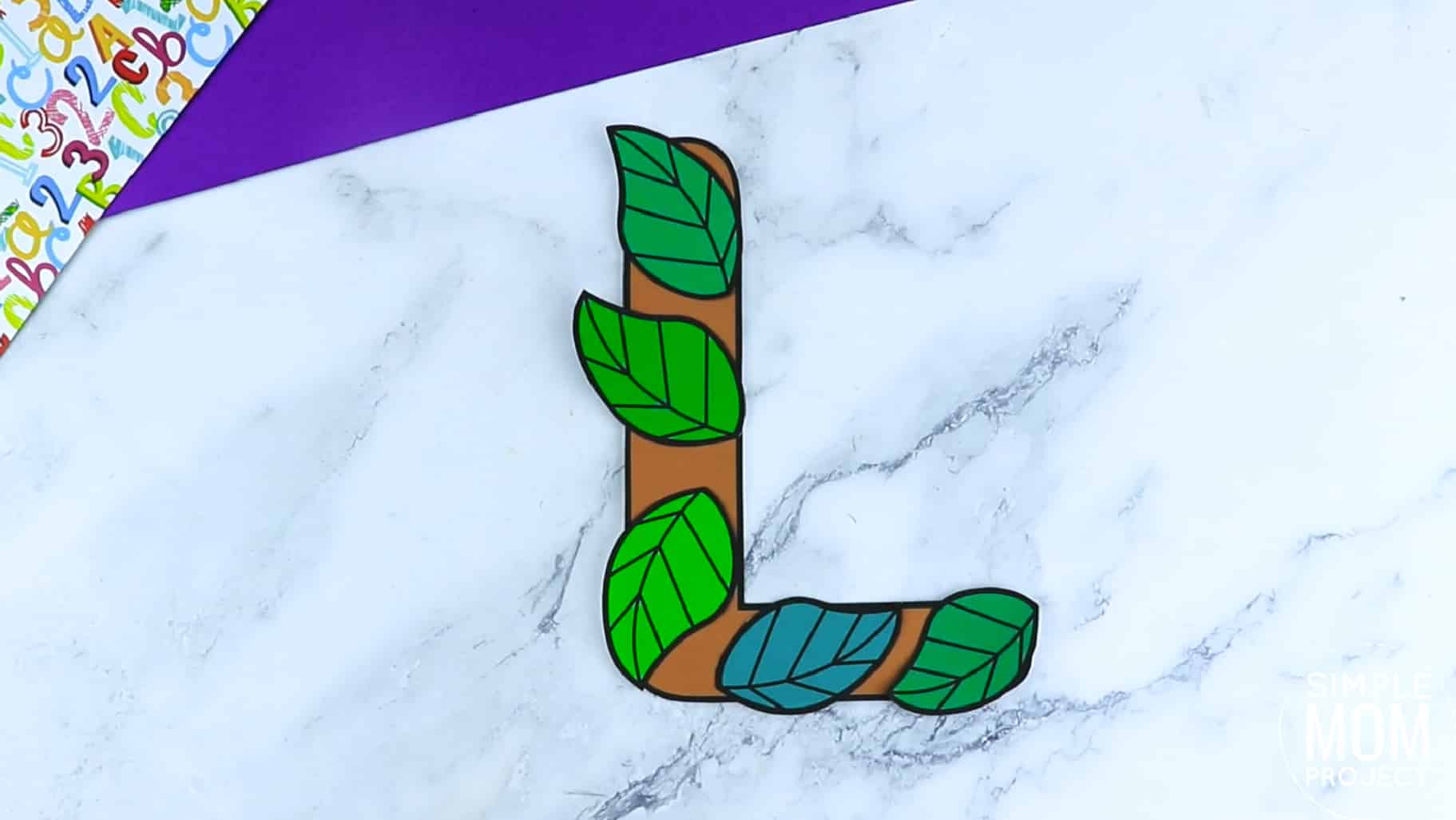L is for Leaf Printable Craft Leaf Letter L Craft for Kids, preschoolers, toddlers and kindergartners