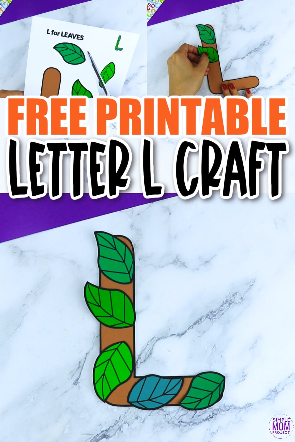 L is for Leaf Printable Craft Leaf Letter L Craft for Kids, preschoolers, toddlers and kindergartners