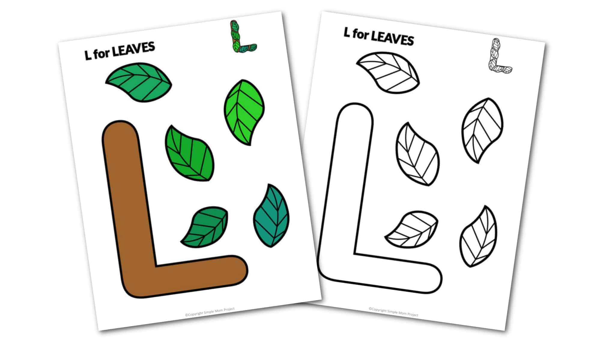 L is for Leaf Printable Craft Leaf Letter L Craft for Kids, preschoolers, toddlers and kindergartners
