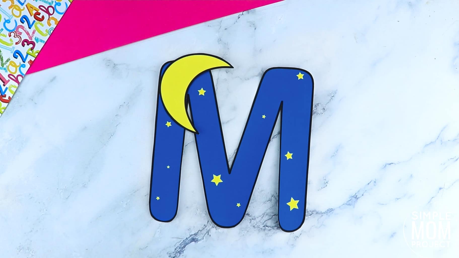 M is for Moon Printable Craft Moon Letter M Craft for Kids, preschoolers, toddlers and kindergartners