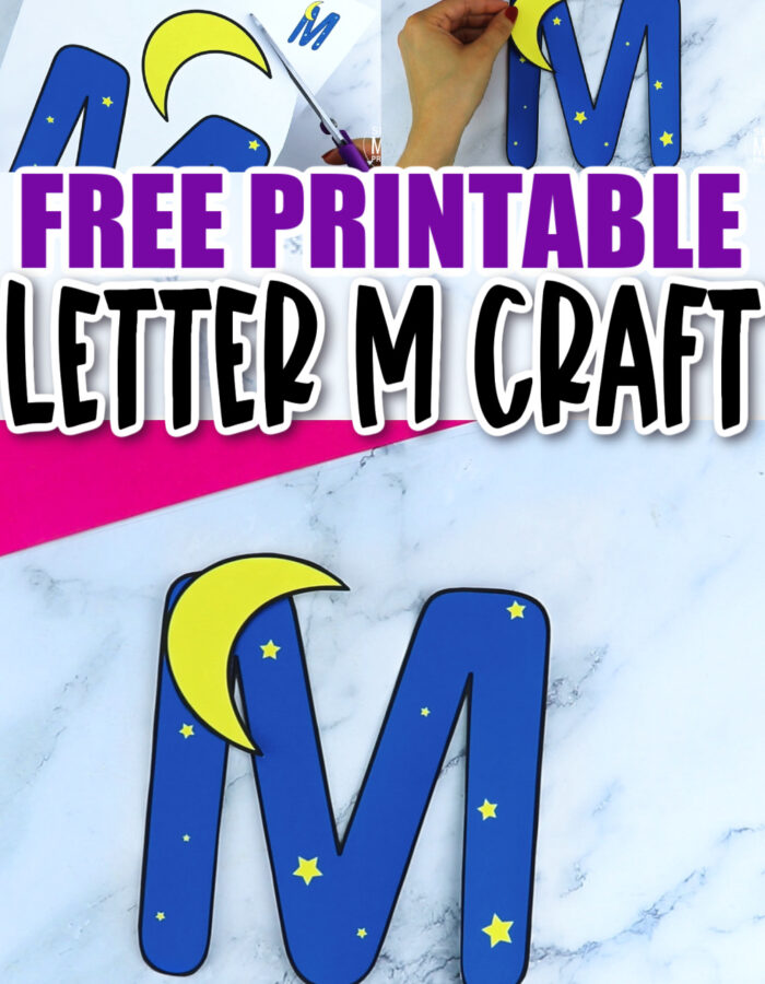 Are you looking for a fun and creative pre k or kindergarten activity to teach the uppercase letter M to your kids or toddler? Use this fun and free printable moon letter M paper art craft. It is an easy way to make learning simple and fun at the same time. Your kindergarten students will also love making this monster of a moon letter M craft idea.