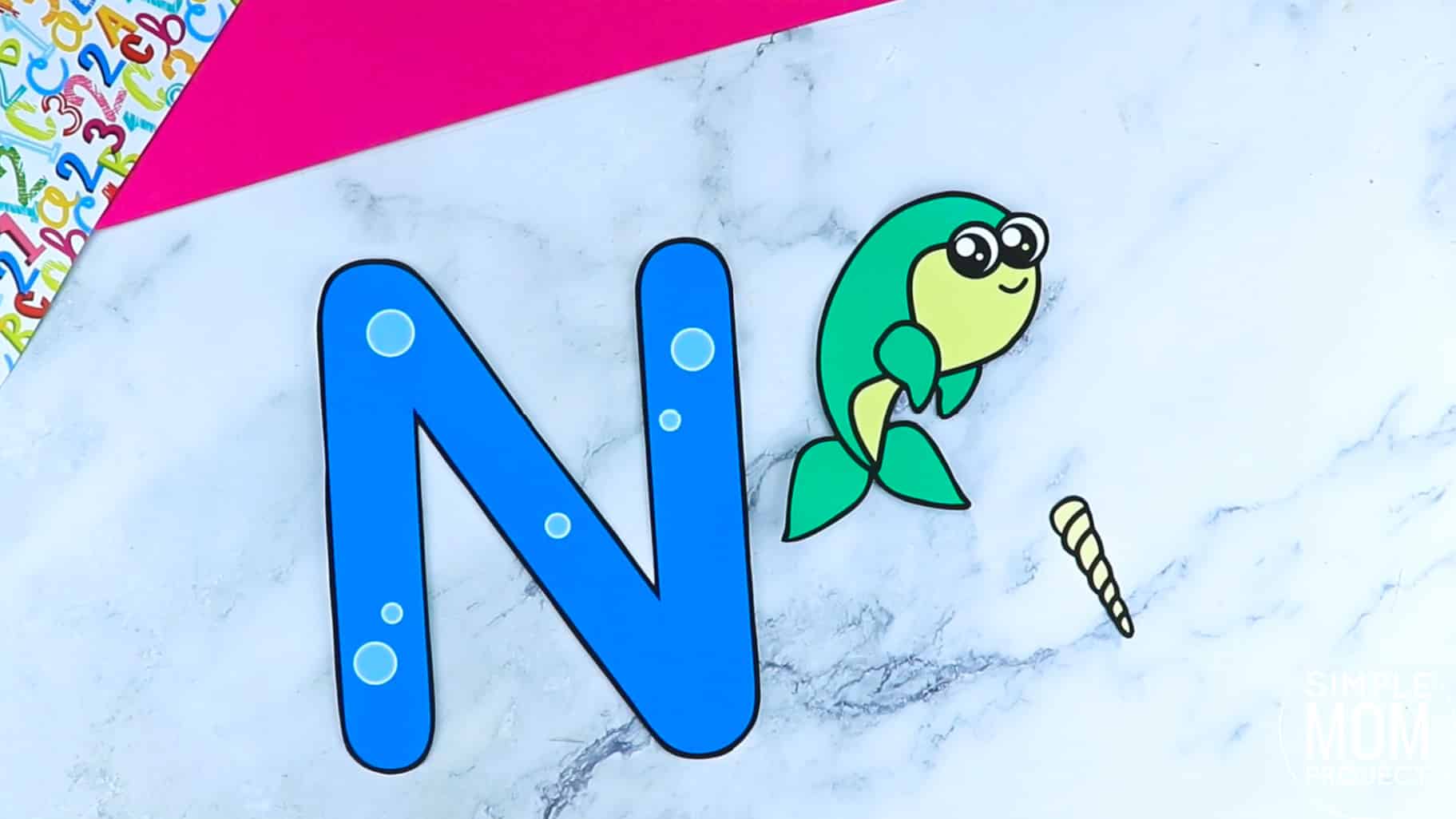 N is for Narwhal Printable Craft Narwhal Letter N Craft for Kids, preschoolers, toddlers and kindergartners