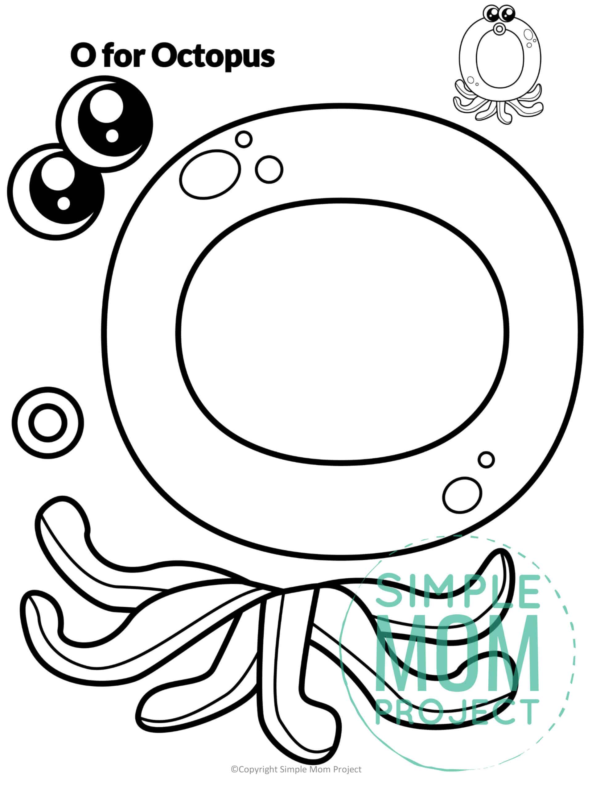 O is for Octopus Printable Craft Octopus Letter O Craft for Kids, preschoolers, toddlers and kindergartners