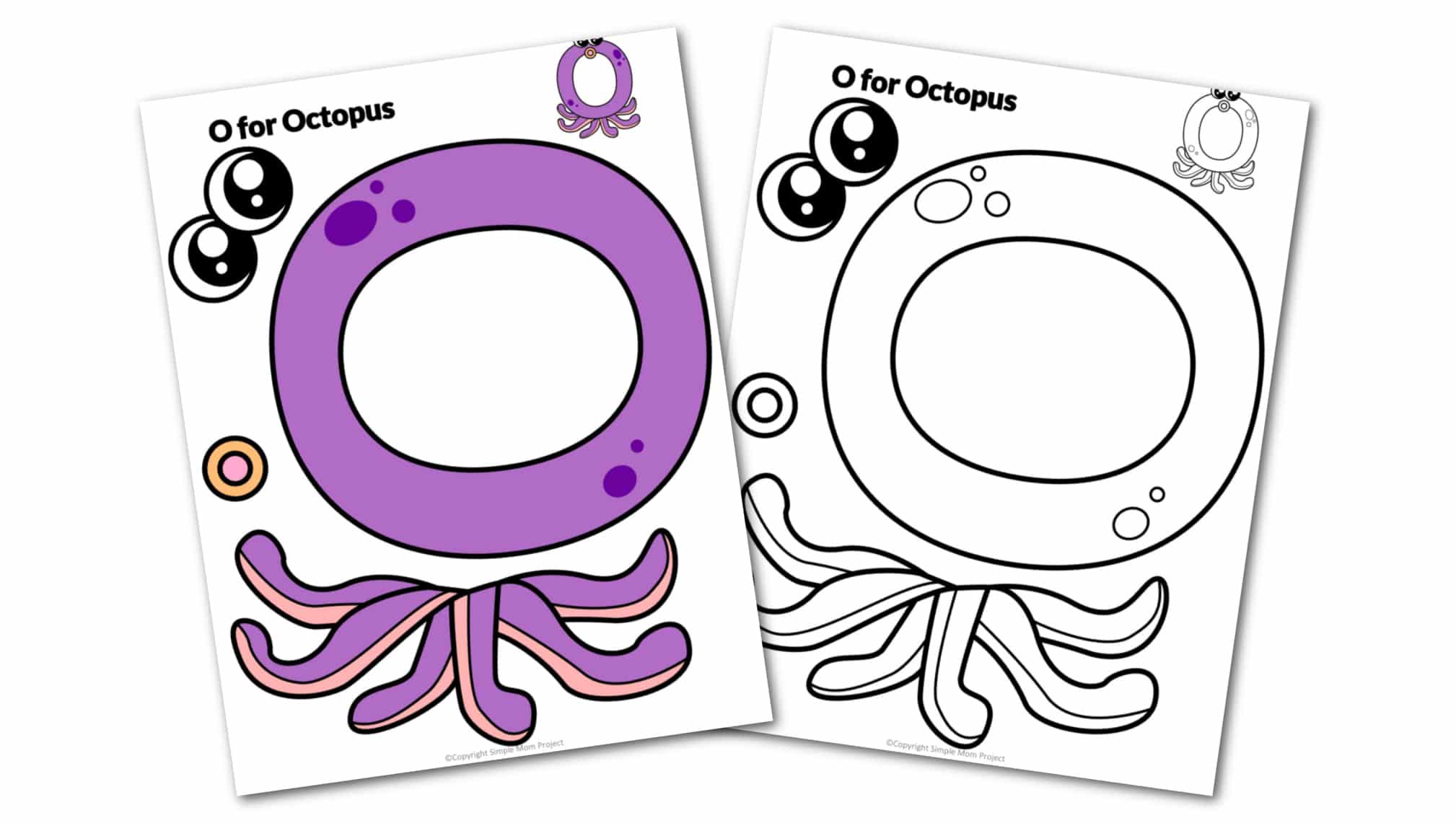O is for Octopus Printable Craft Octopus Letter O Craft for Kids, preschoolers, toddlers and kindergartners