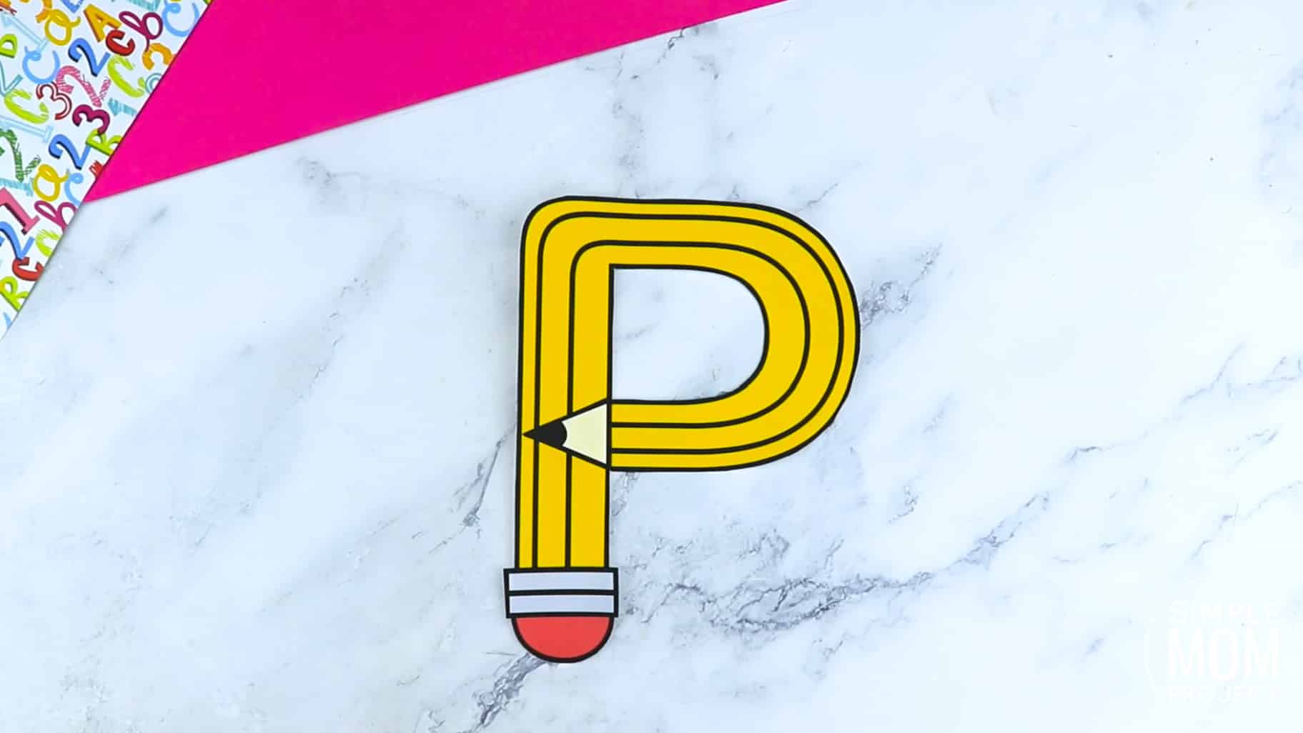 P is for Pencil Printable Craft Pencil Letter P Craft for Kids, preschoolers, toddlers and kindergartners