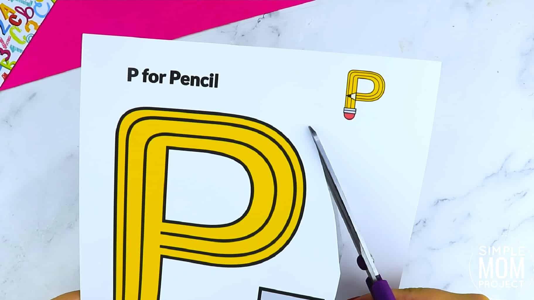 P is for Pencil Printable Craft Pencil Letter P Craft for Kids, preschoolers, toddlers and kindergartners