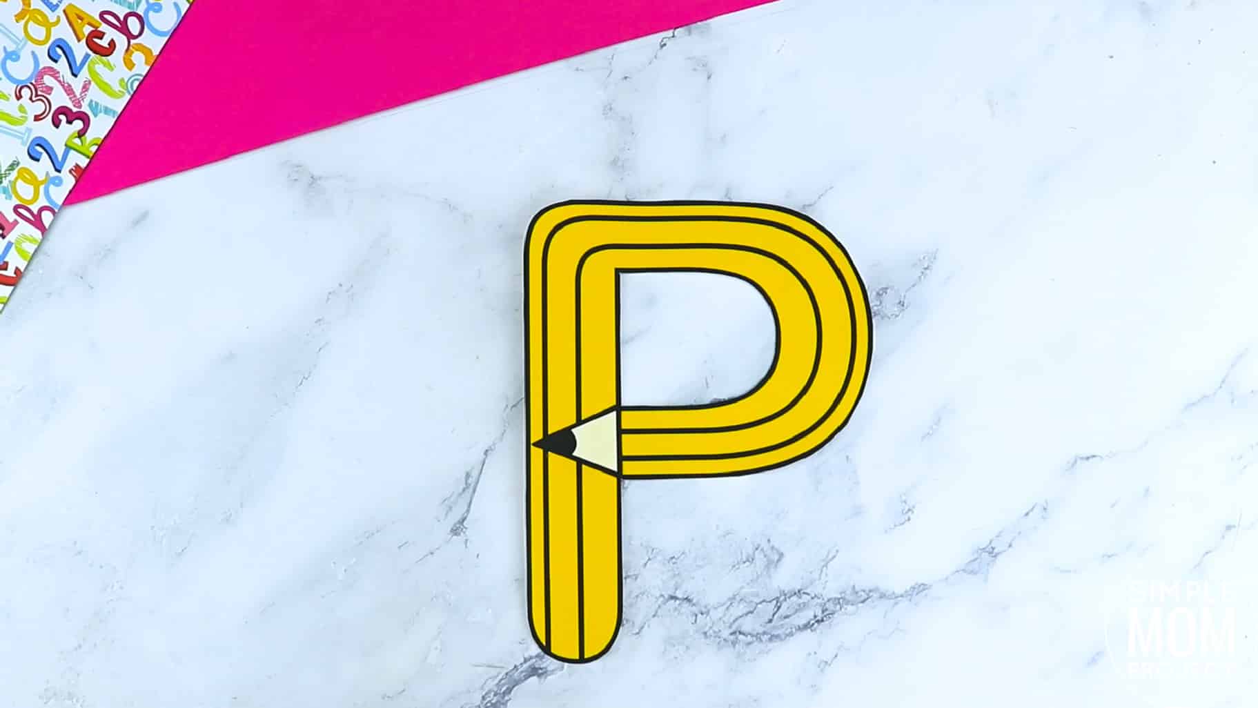 P is for Pencil Printable Craft Pencil Letter P Craft for Kids, preschoolers, toddlers and kindergartners